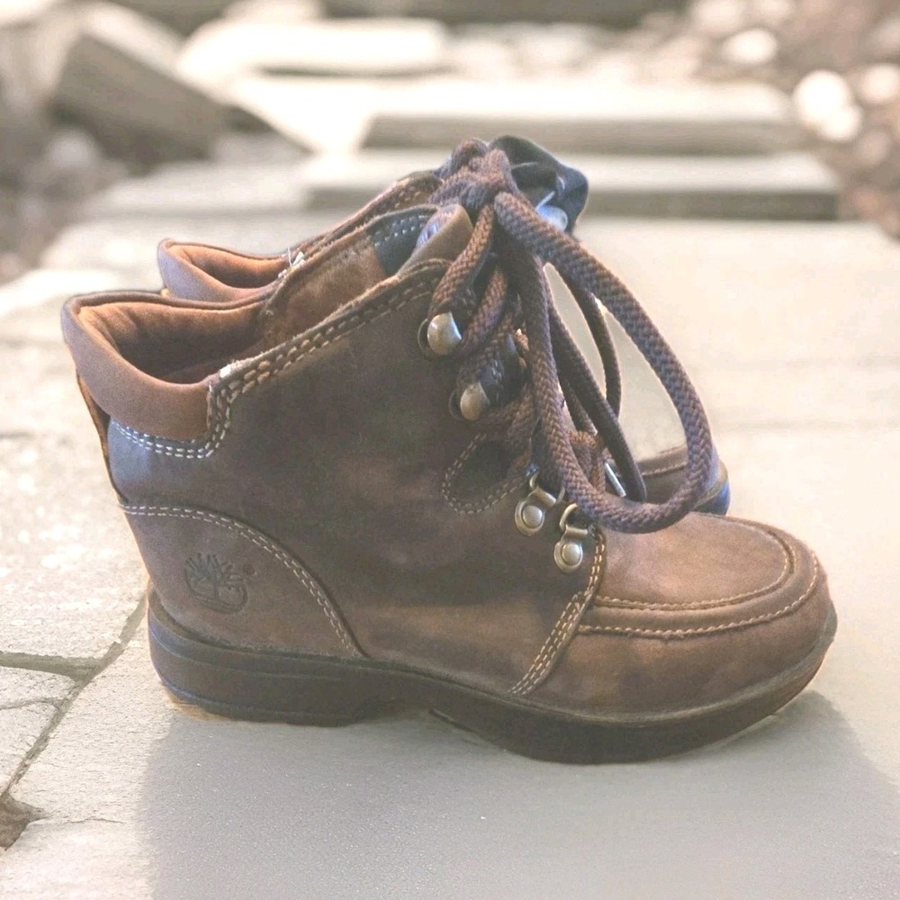 Timberland Women's Dark 6M Brown Suede Leather Ankle Hiking Boots Work Casual